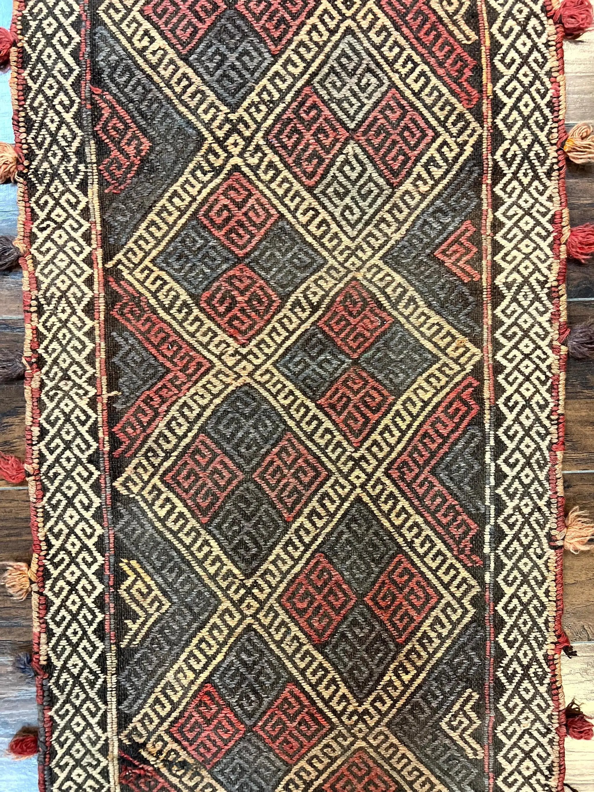 Tribal Runner Rug 2x8, Pakistani Turkoman Runner, Wool Handmade Vintage Rug by Jewel Rugs