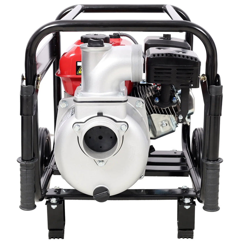Gas Engine Powered Water Pump 3" Inlet & Outlet 7Hp 212Cc Epa Certified With Wheels And Handle - Black / Red by HouseOfZazla
