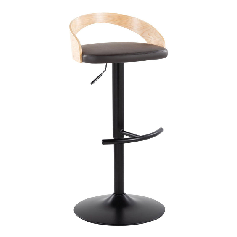 Grotto - Contemporary Adjustable Barstool With Swivel & Rounded T Footrest (Set of 2) by Unique Piece Furniture