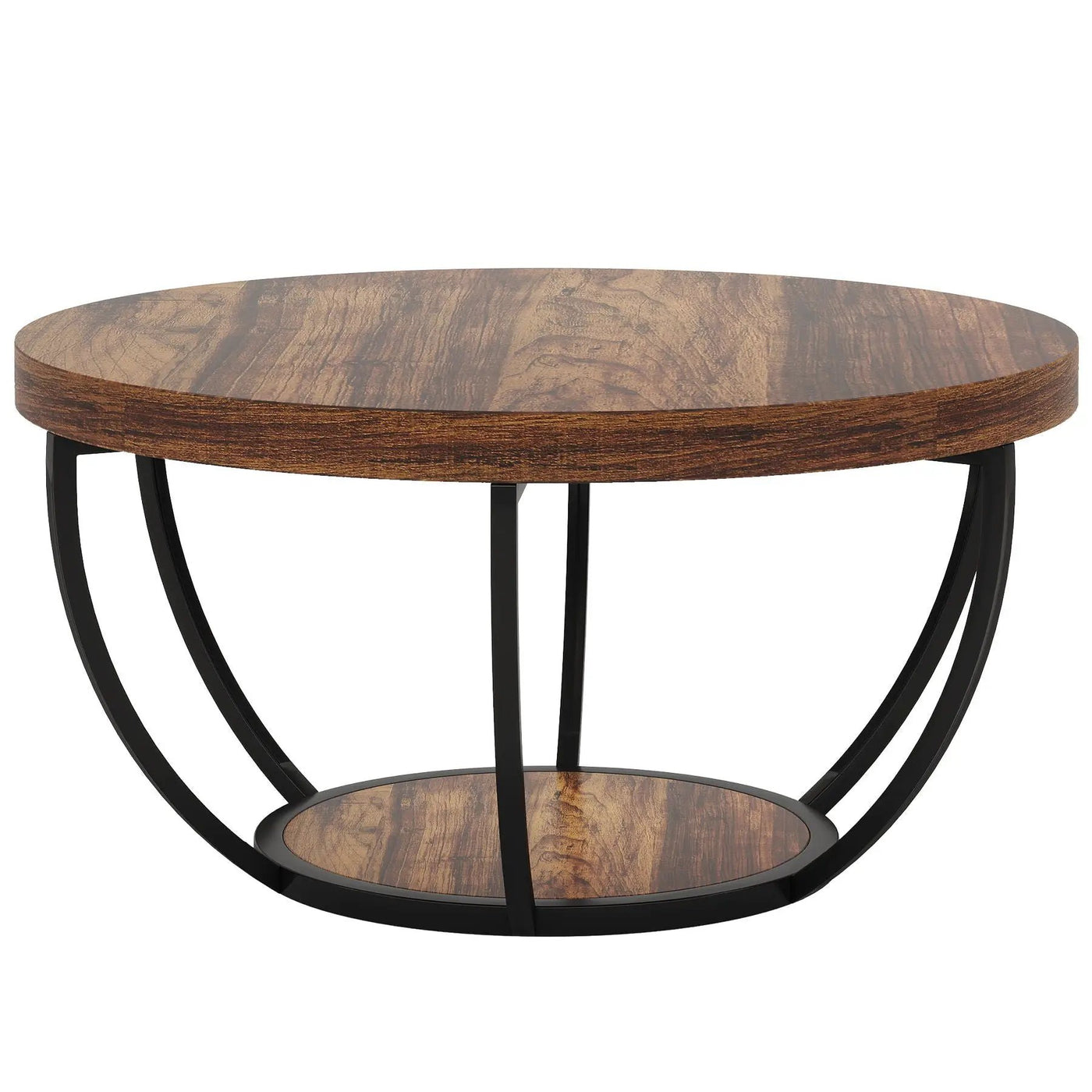 2 Tier Circle Coffee Table With Storage Shelves by HouseOfZazla
