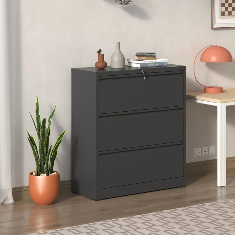 Premium Drawer Metal Lateral File Cabinet With Lock by Unique Piece Furniture