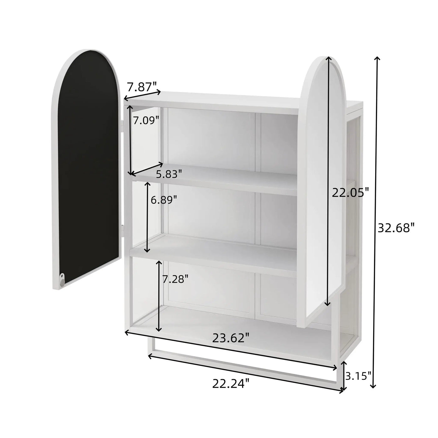 Double Arched Mirror Wall Cabinet With 2 Doors, Featuring Adjustable Shelves And Towel Rack by HouseOfZazla