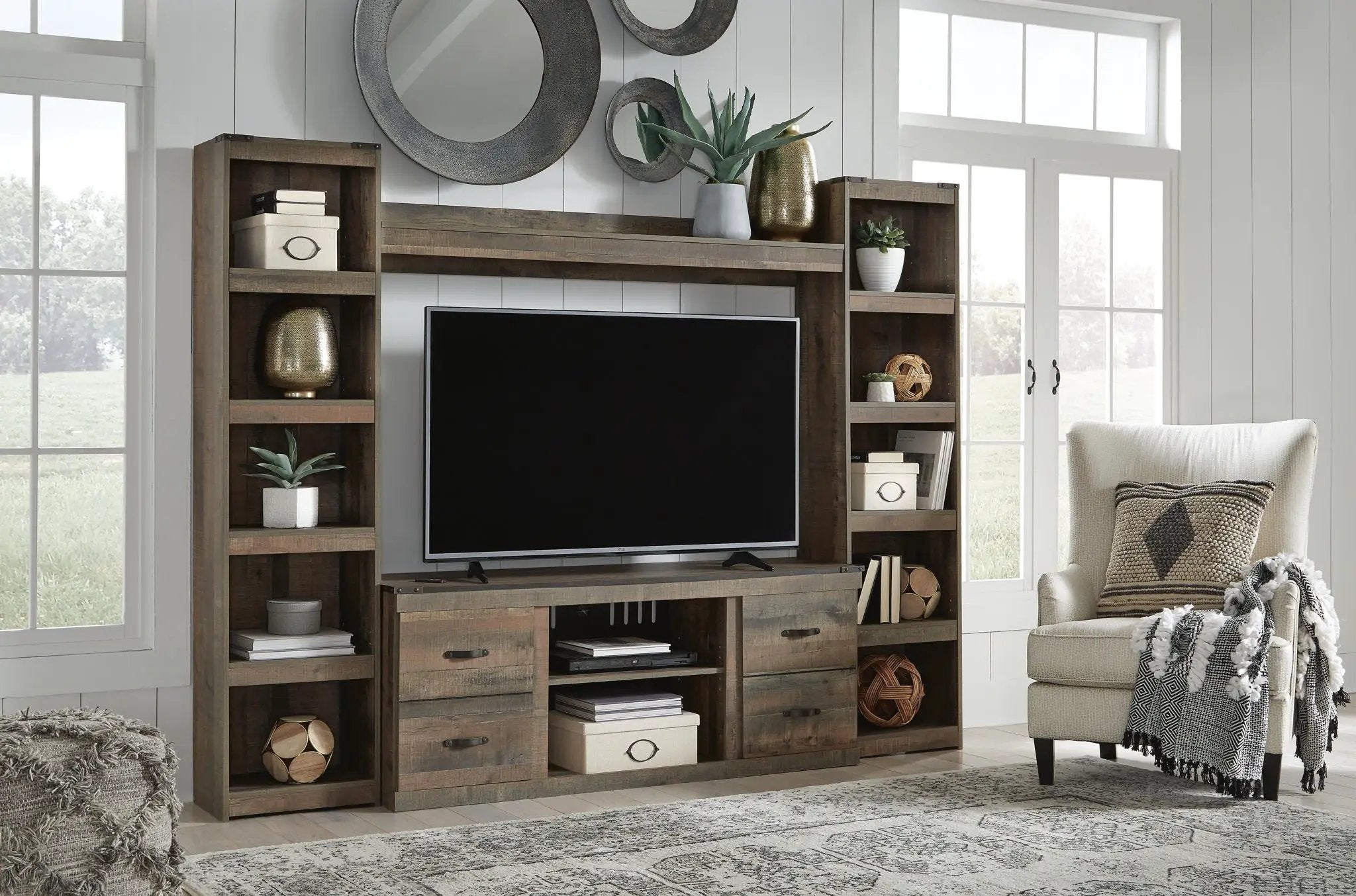 Trinell - 4-Piece Entertainment Center With 60" TV Stand by Unique Piece Furniture