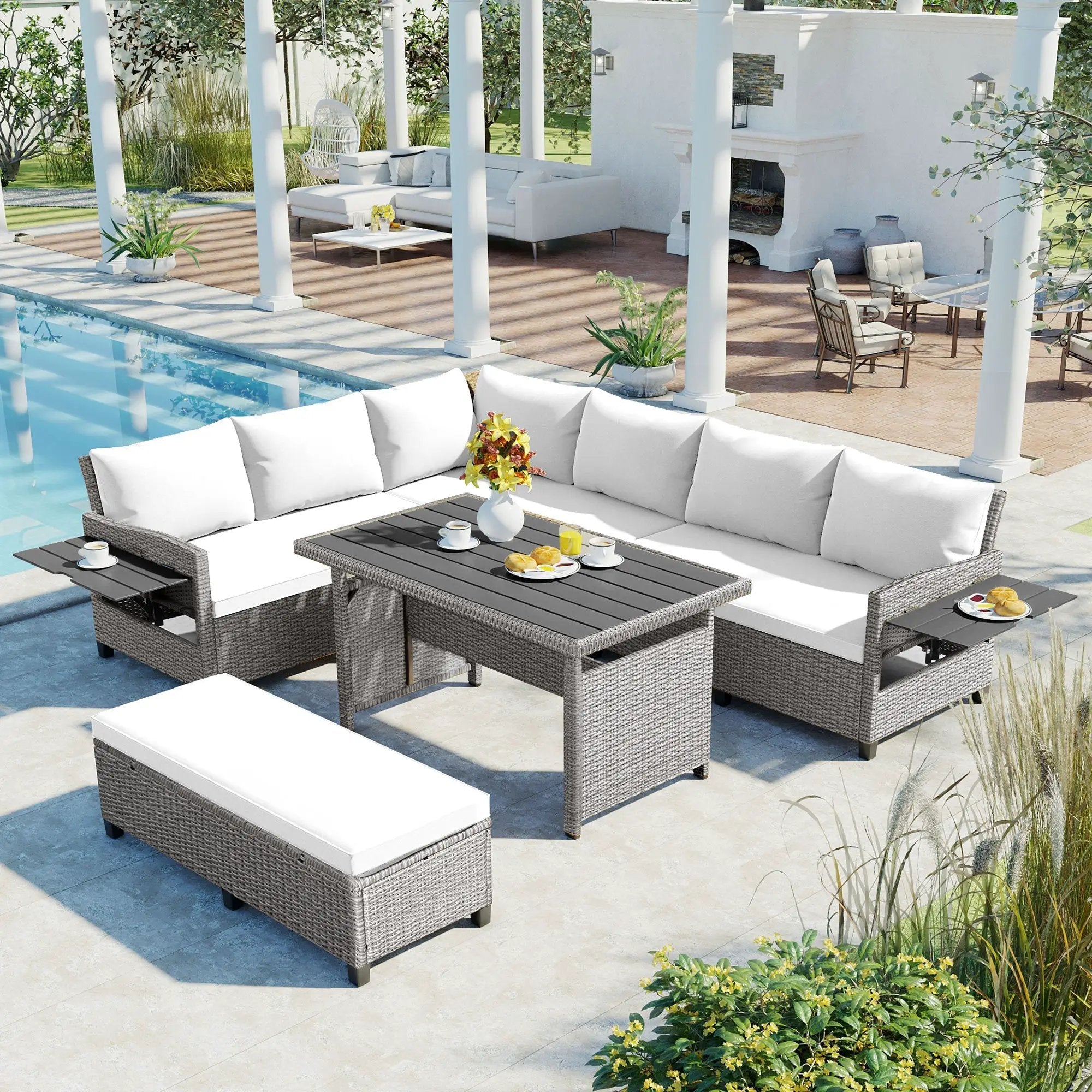 Tomax 5-Piece Outdoor Patio Rattan Sofa Set by HouseOfZazla