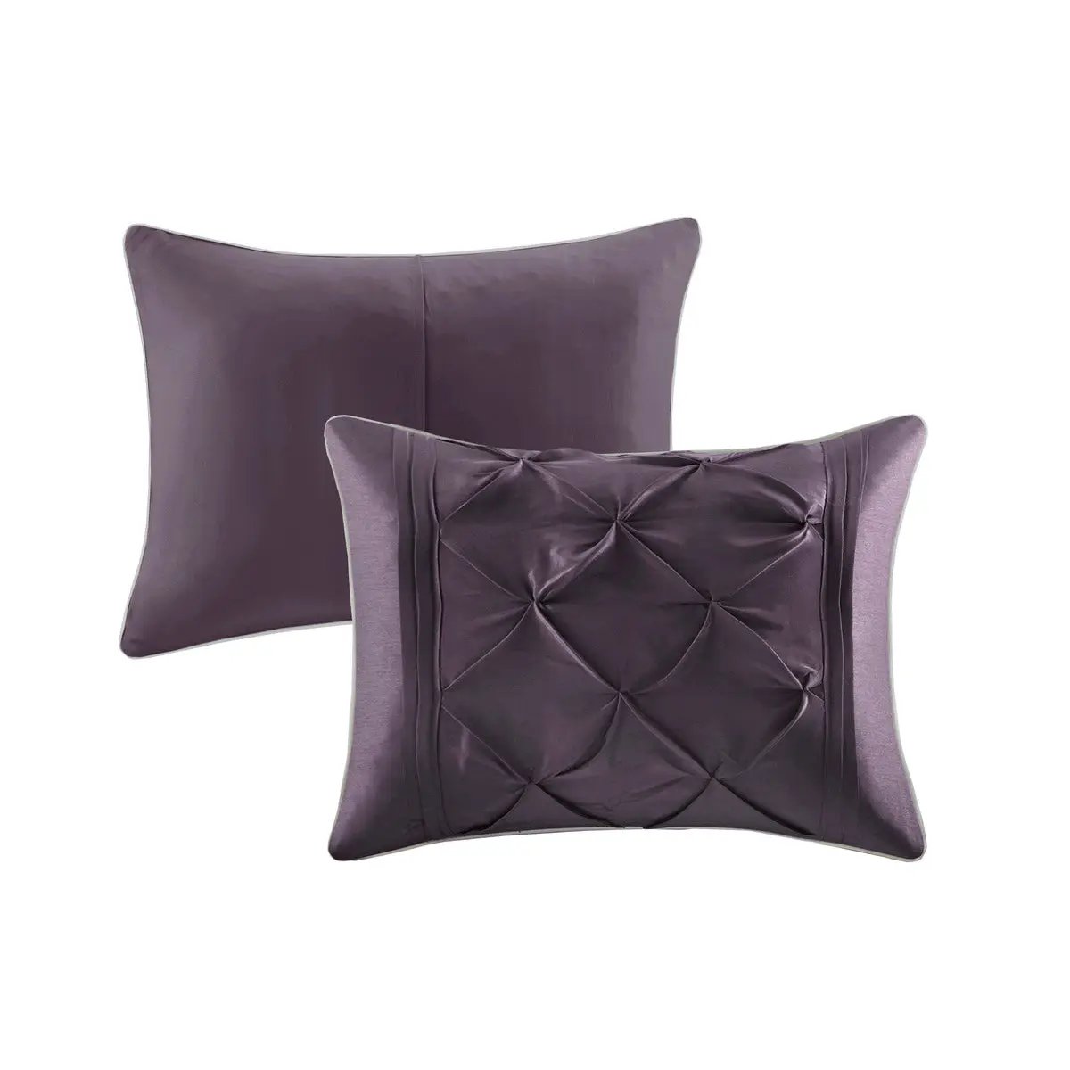 7 Piece Tufted Comforter Set Plum Queen by HouseOfZazla