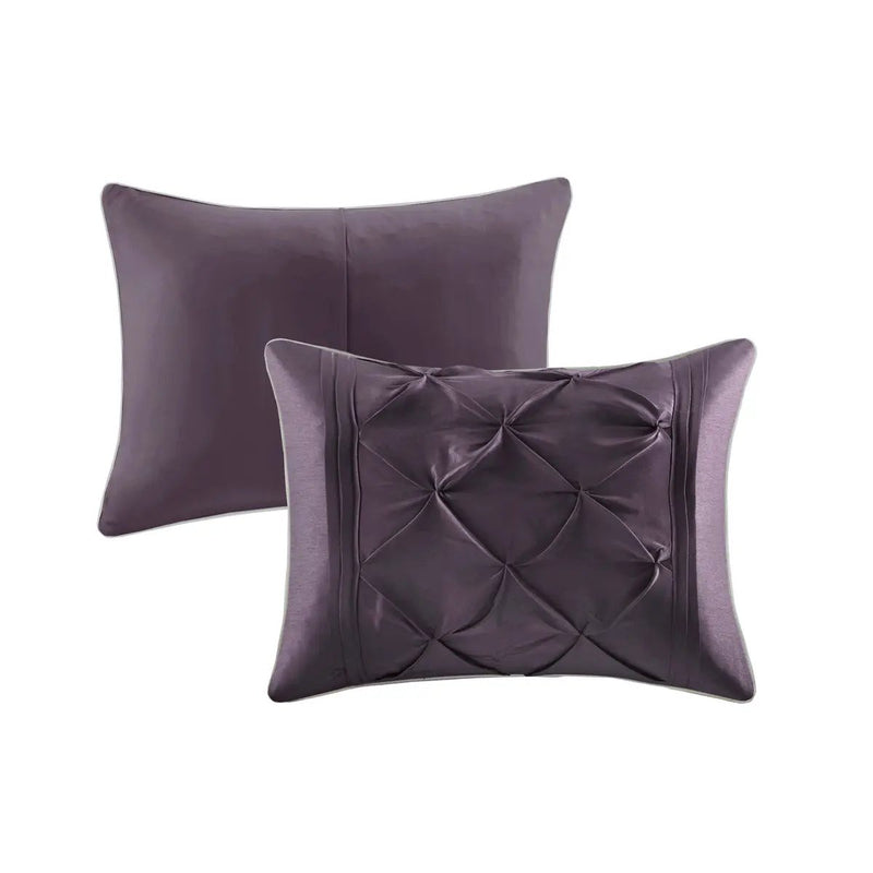 7 Piece Tufted Comforter Set Plum Queen by HouseOfZazla