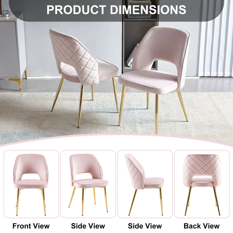 Dining Chairs With Metal Legs And Hollow Back Upholstered Dining Chairs by Unique Piece Furniture