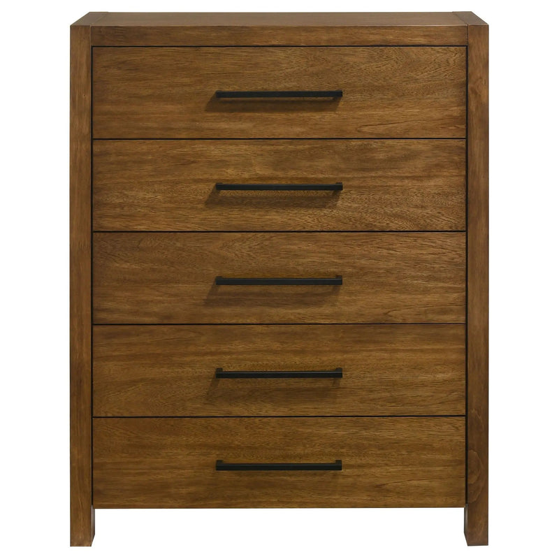 Adderley 5-drawer Bedroom Chest of Drawers Warm Brown by Unique Piece Furniture
