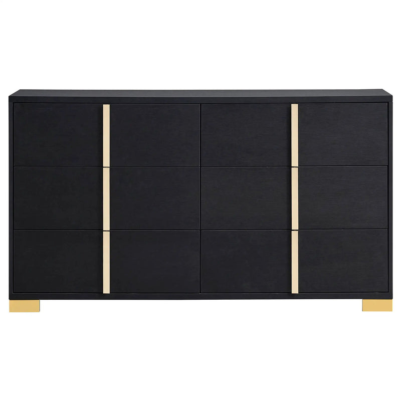 Marceline 6-drawer Dresser Black by Unique Piece Furniture