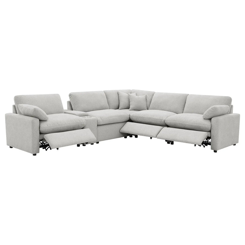 Collins 6-piece Modular Power Reclining Sectional Grey by Unique Piece Furniture