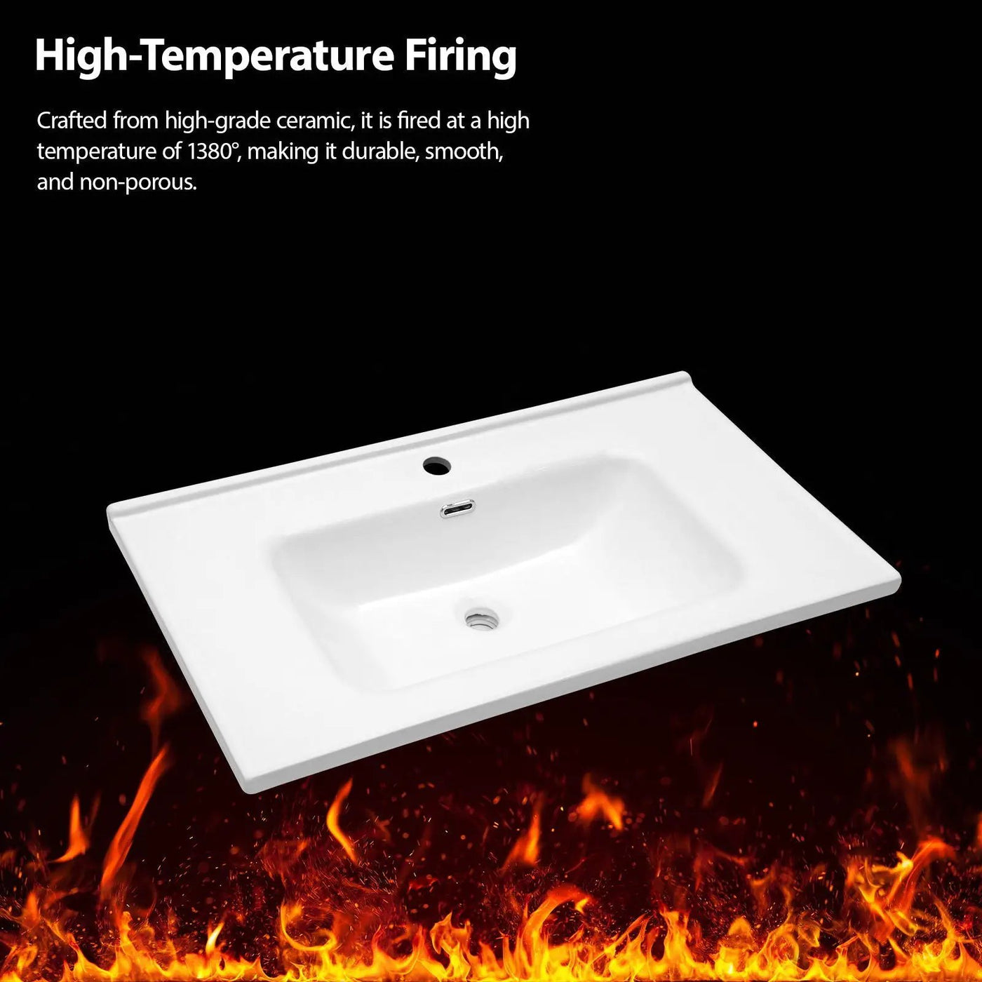 Modern Rectangular Vanity Top With Overflow For Bathroom by HouseOfZazla