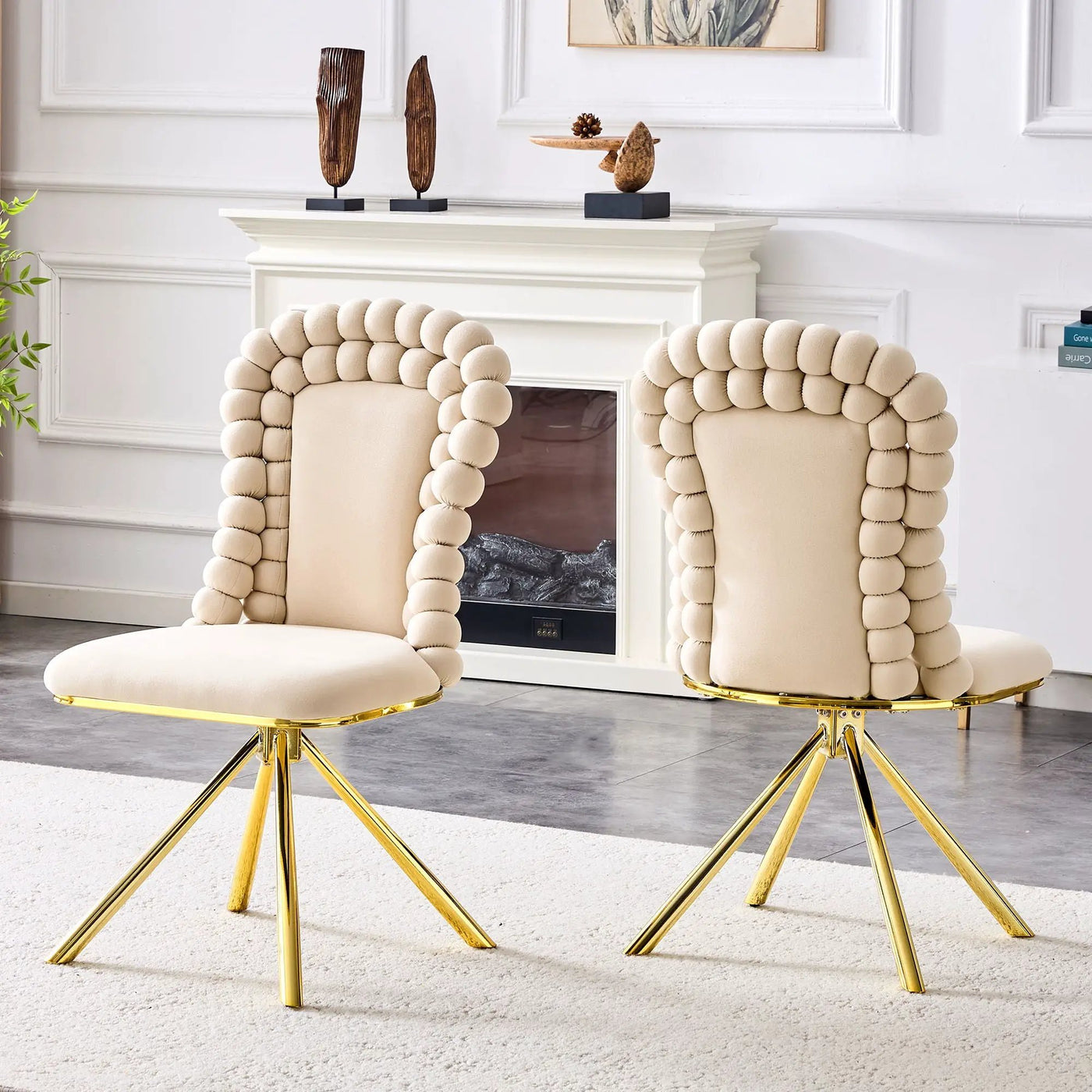 Puffy Bubble, Ball Chain Chair For Dining Room & Kitchen (Set of 2) by HouseOfZazla