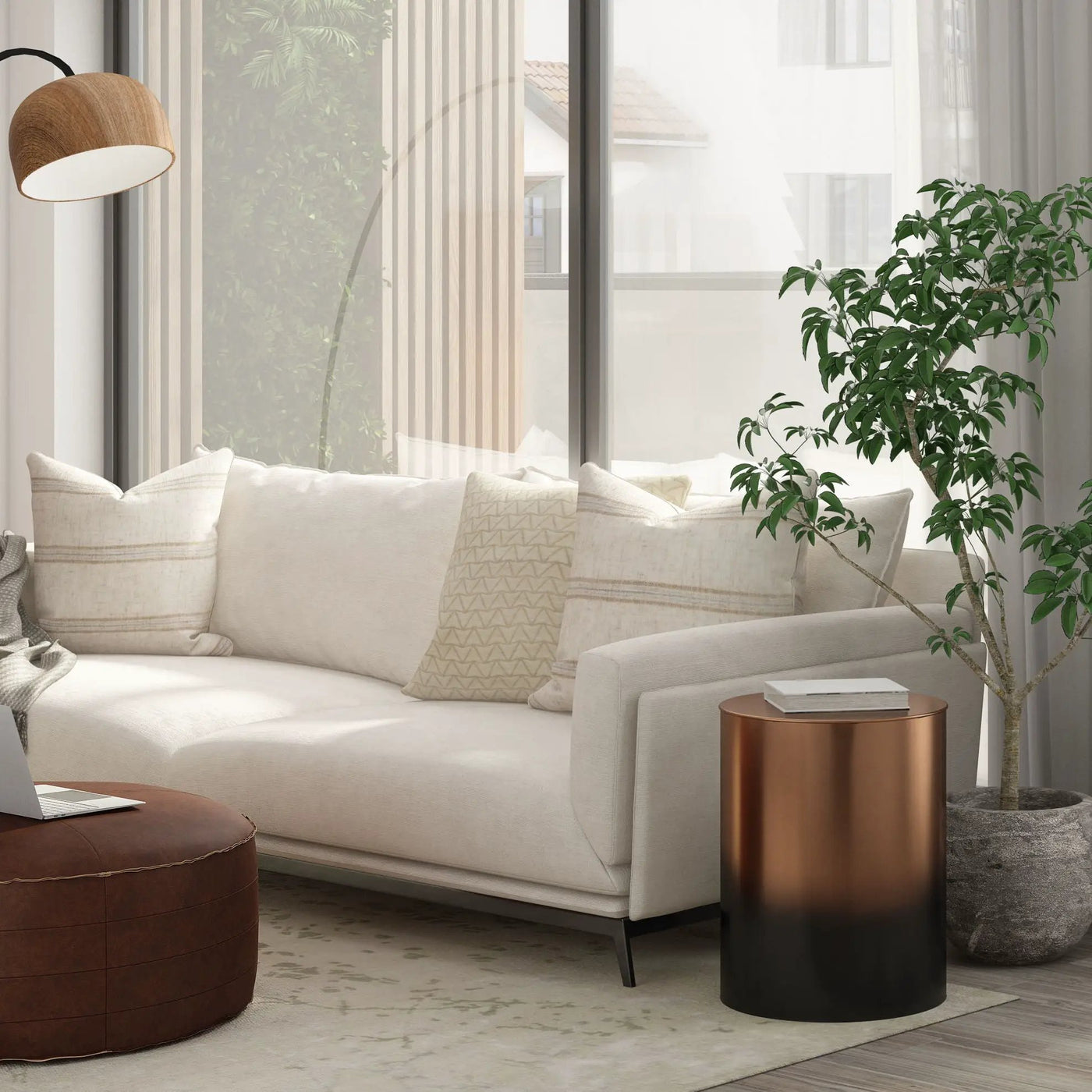 Curtis - Ombre Metal Cylinder Accent Table by Unique Piece Furniture
