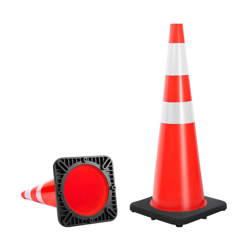 36" Heavy-Duty Traffic Cones with High-Visibility Reflective Collars - 4 Pack by HouseOfZazla