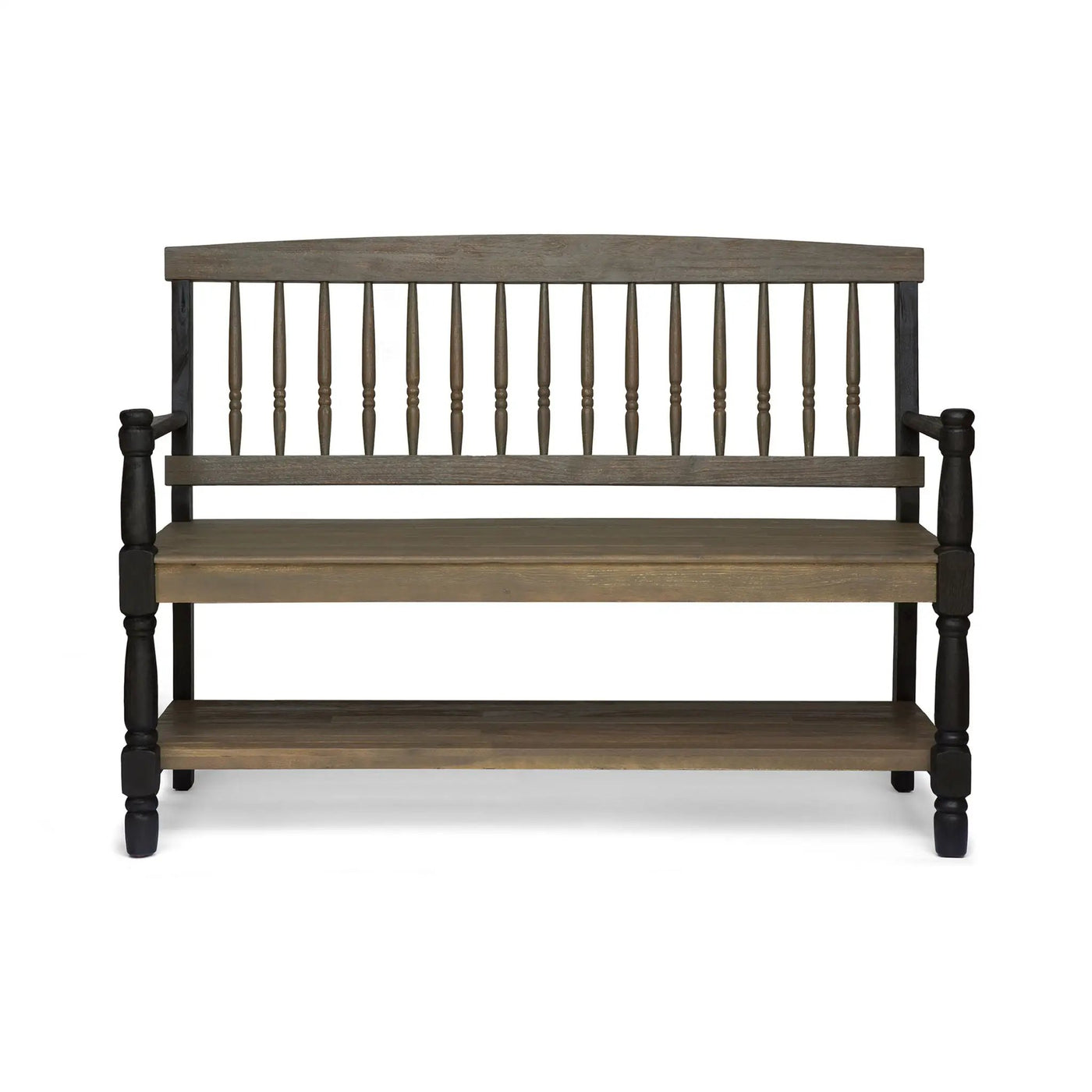 Slatted Bench With Built In Shelf by HouseOfZazla