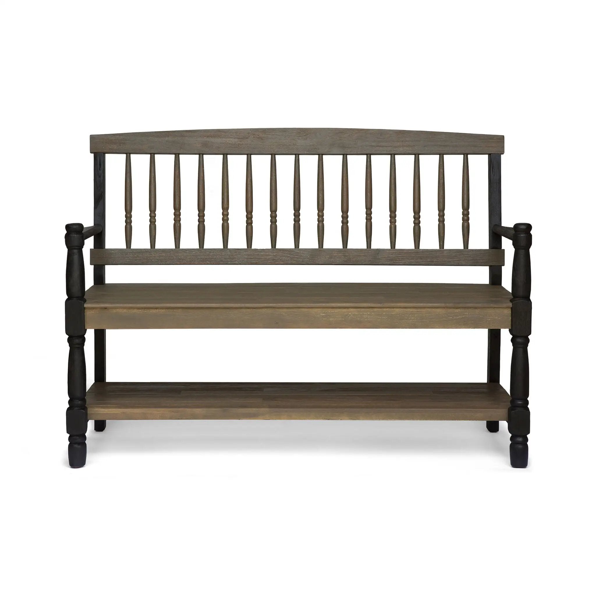 Slatted Bench With Built In Shelf by HouseOfZazla
