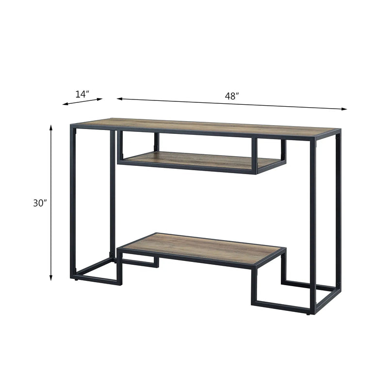Idella - Sofa Table - Rustic Oak / Black by HouseOfZazla