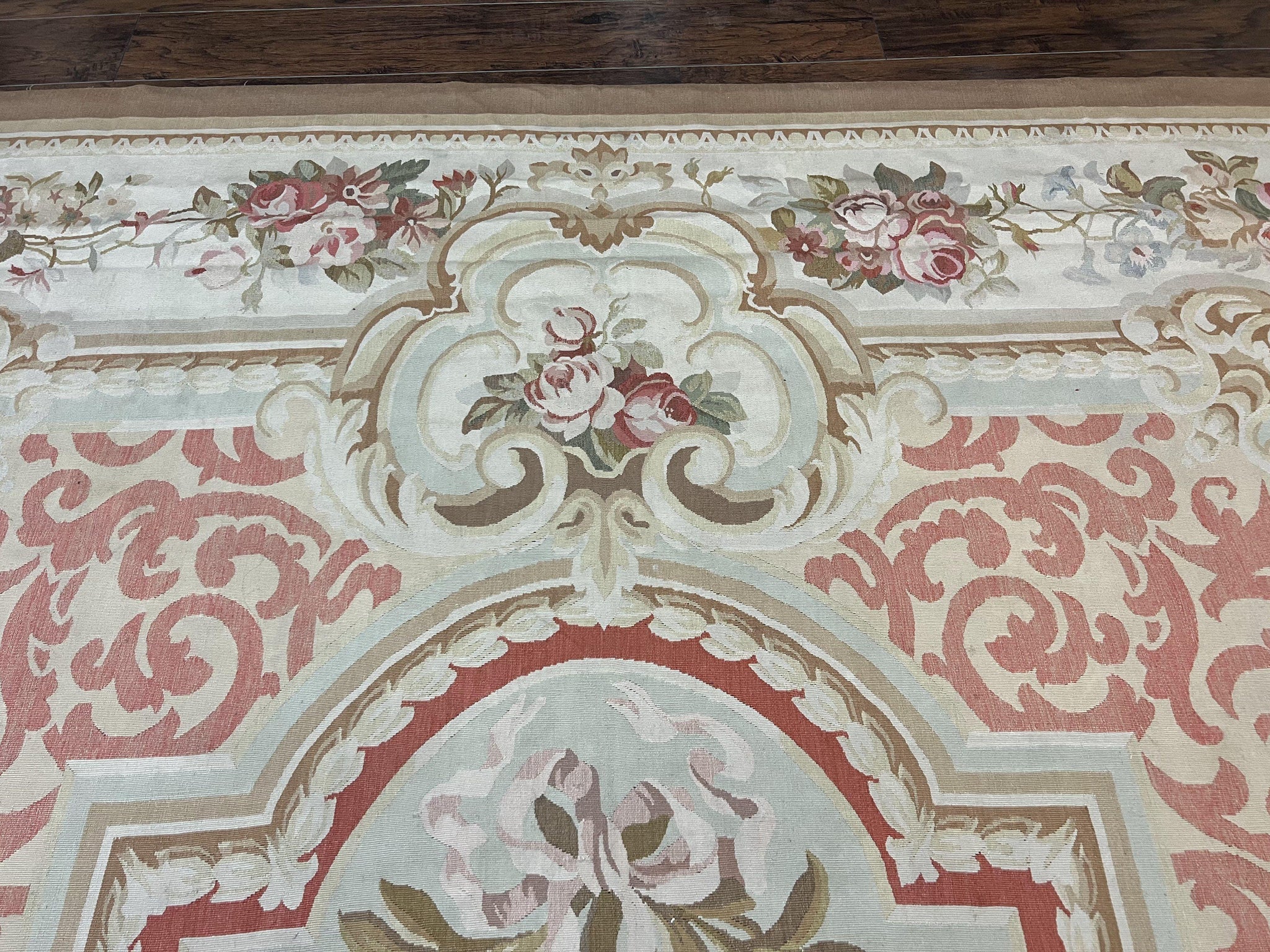 Aubusson Rug 10x14, Wool Handmade Vintage Carpet, Elegant French European Design Rug, Large Room Sized Aubusson Rug, Stark Carpet by Jewel Rugs