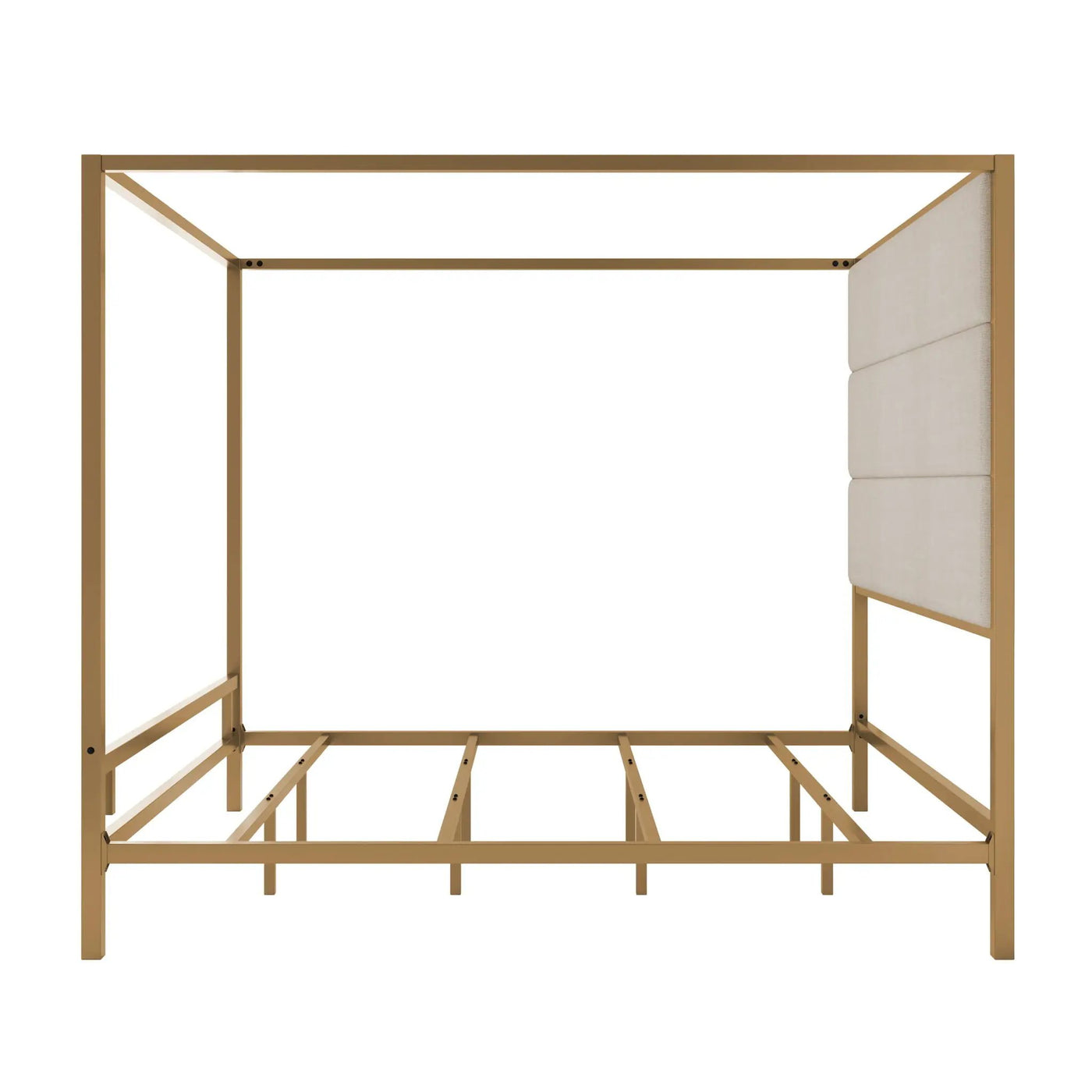 Canopy Bed With Tall Upholstered Headboard, 4 Poster Frame by HouseOfZazla