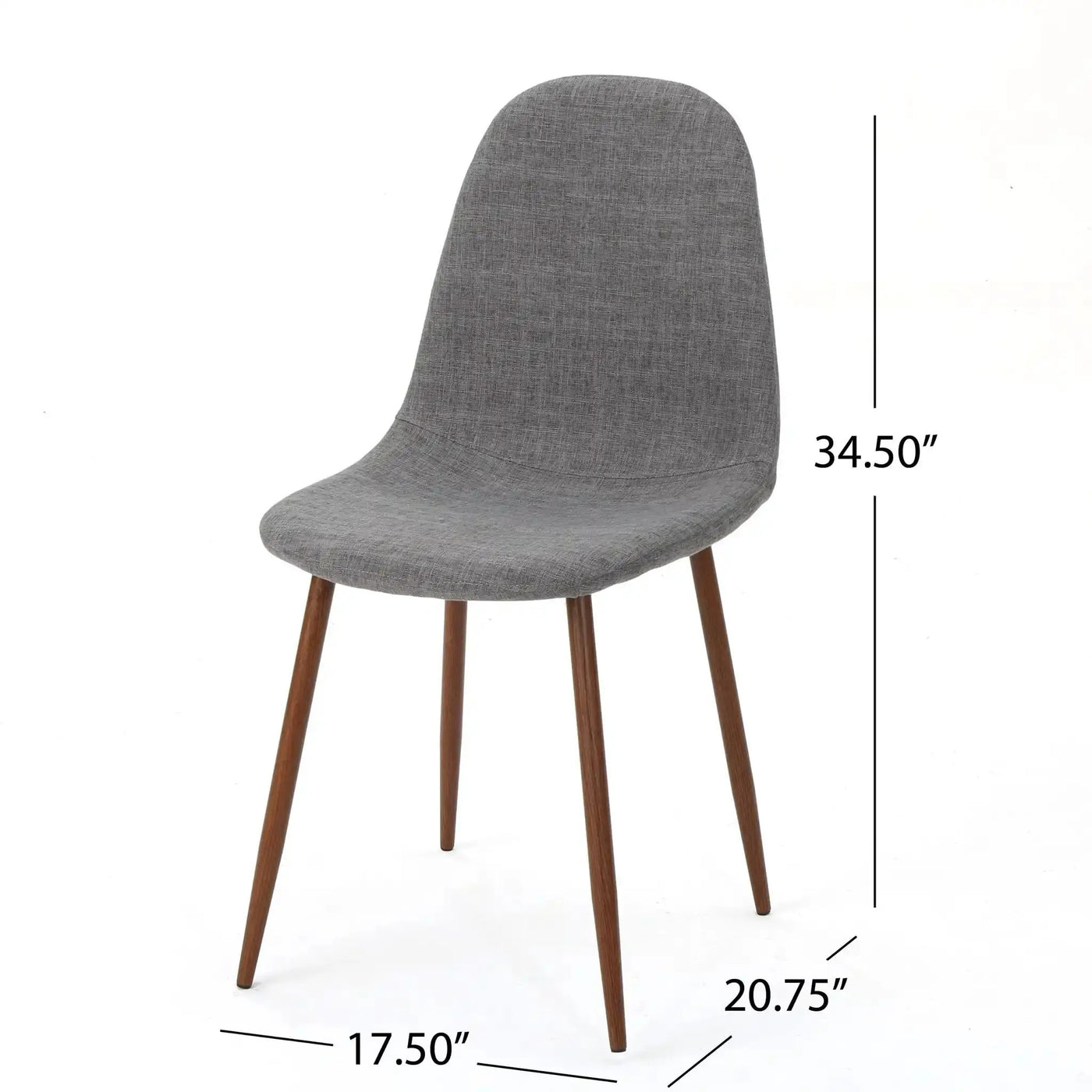 Modern Minimalist Fabric Dining Chair With Iron Legs by HouseOfZazla