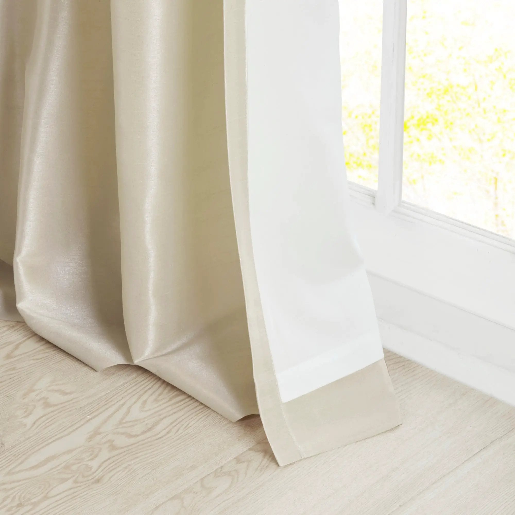 Twist Tab Lined Window Curtain Panel Champagne 50x95 by HouseOfZazla
