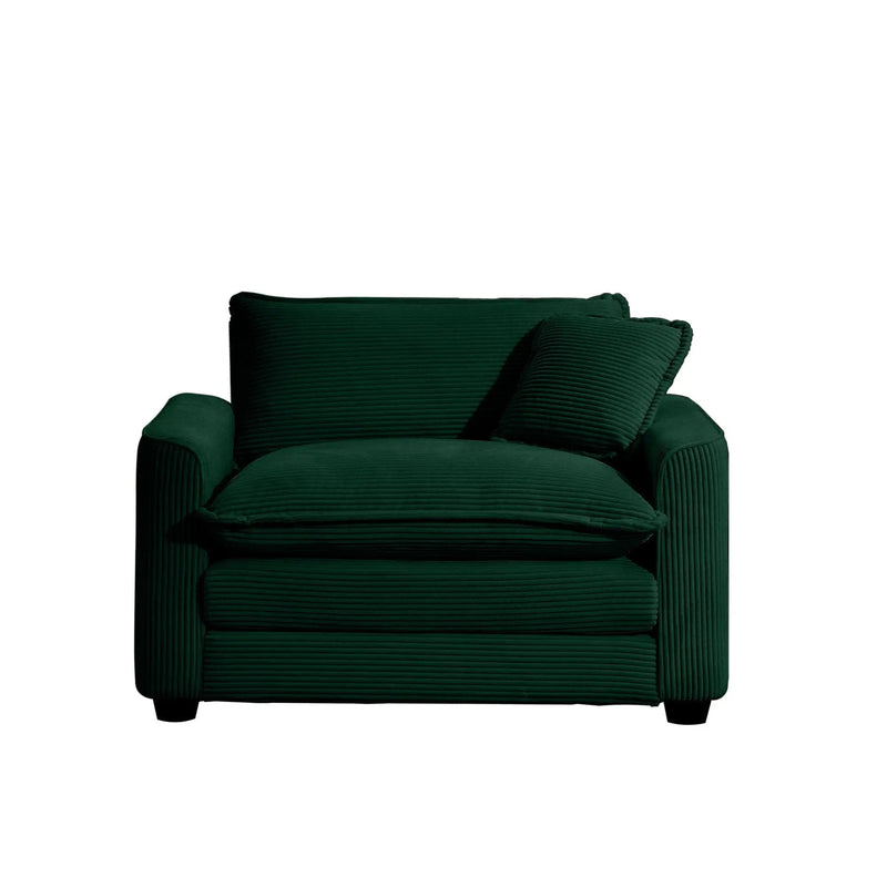 Modern Classic Fabric Single Chair Deep Seat Sofa With Pillow by HouseOfZazla