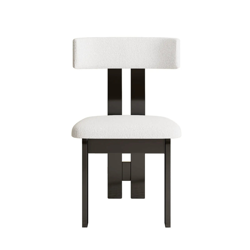 Modern Dining Chairs, Vertical Backrest Kitchen Chairs For Dining Room (Set of 2) - White by HouseOfZazla