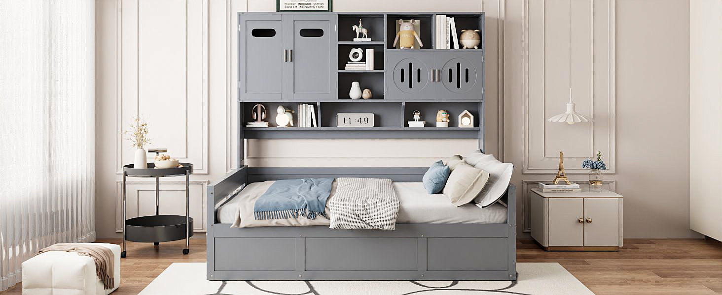 Daybed With All-In-One Cabinet And Shelf by HouseOfZazla