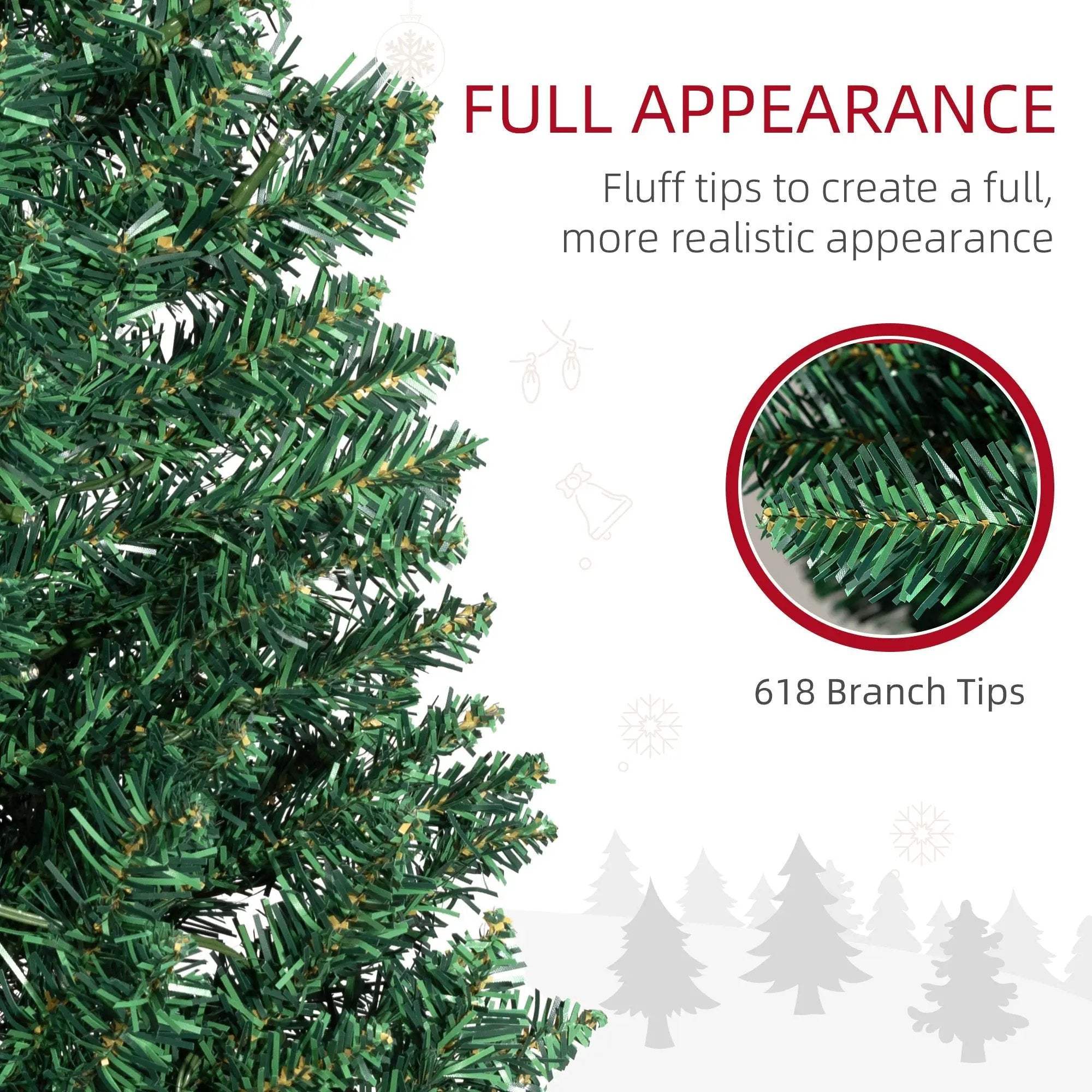 HOMCOM 8' Tall Pre-Lit Slim Noble Fir Artificial Christmas Tree by HouseOfZazla