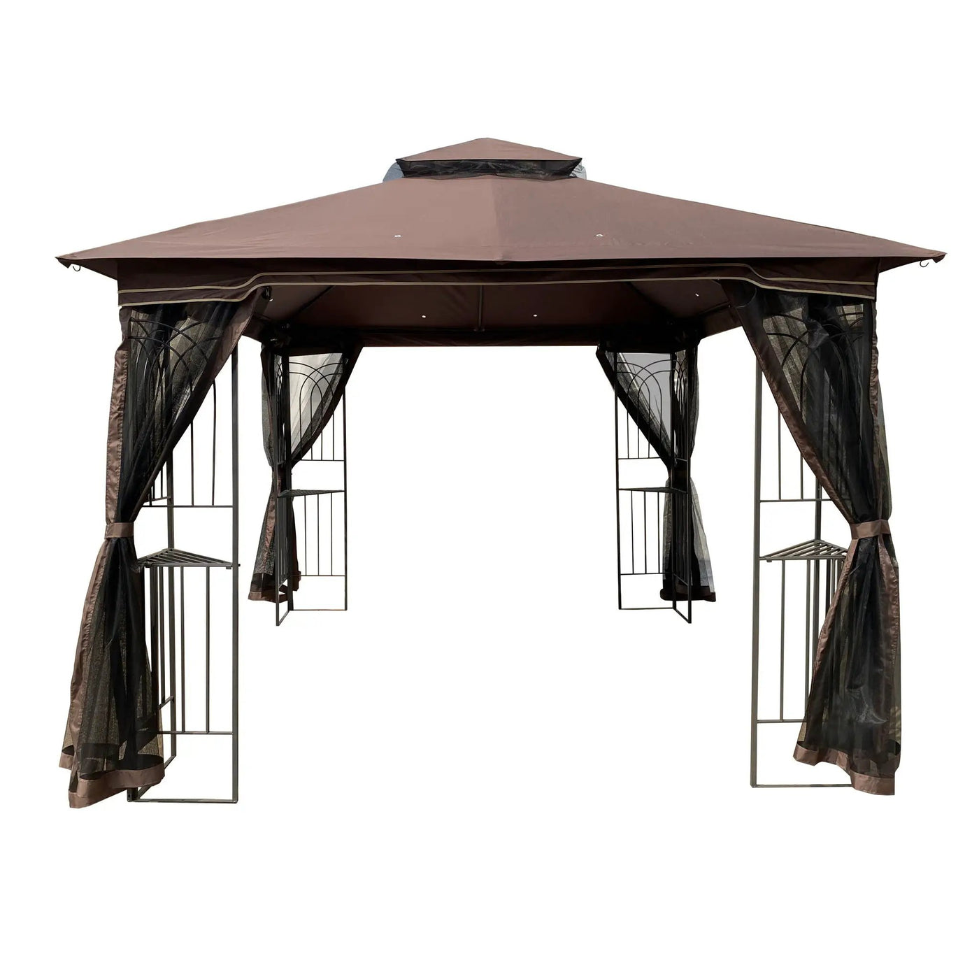 Patio Gazebo Tent With Ventilated Double Roof And Mosquito Net by Unique Piece Furniture