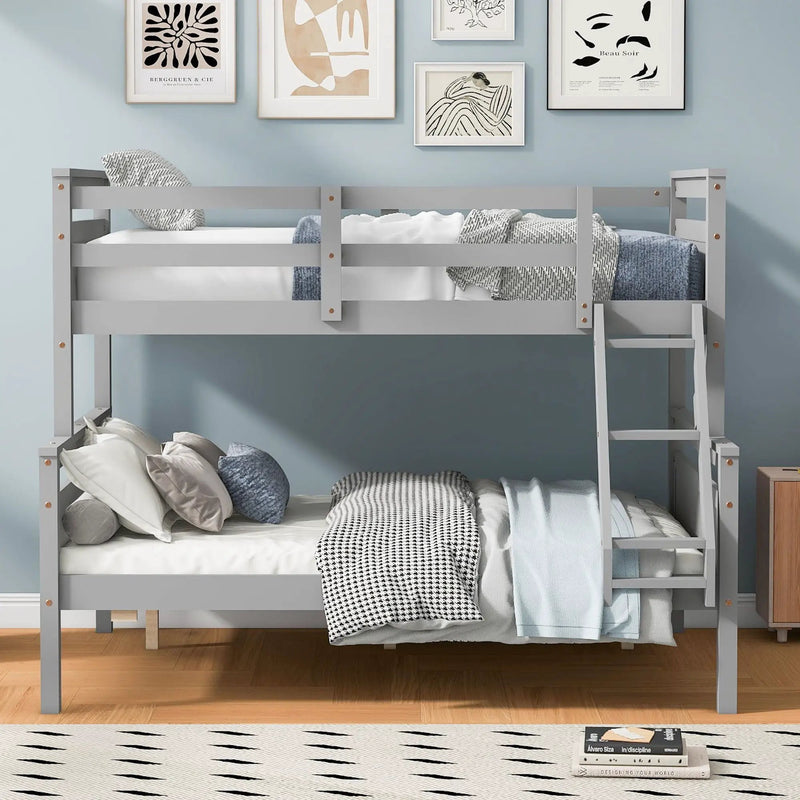 Bunk Bed With Ladder And Safety Guardrail by Unique Piece Furniture