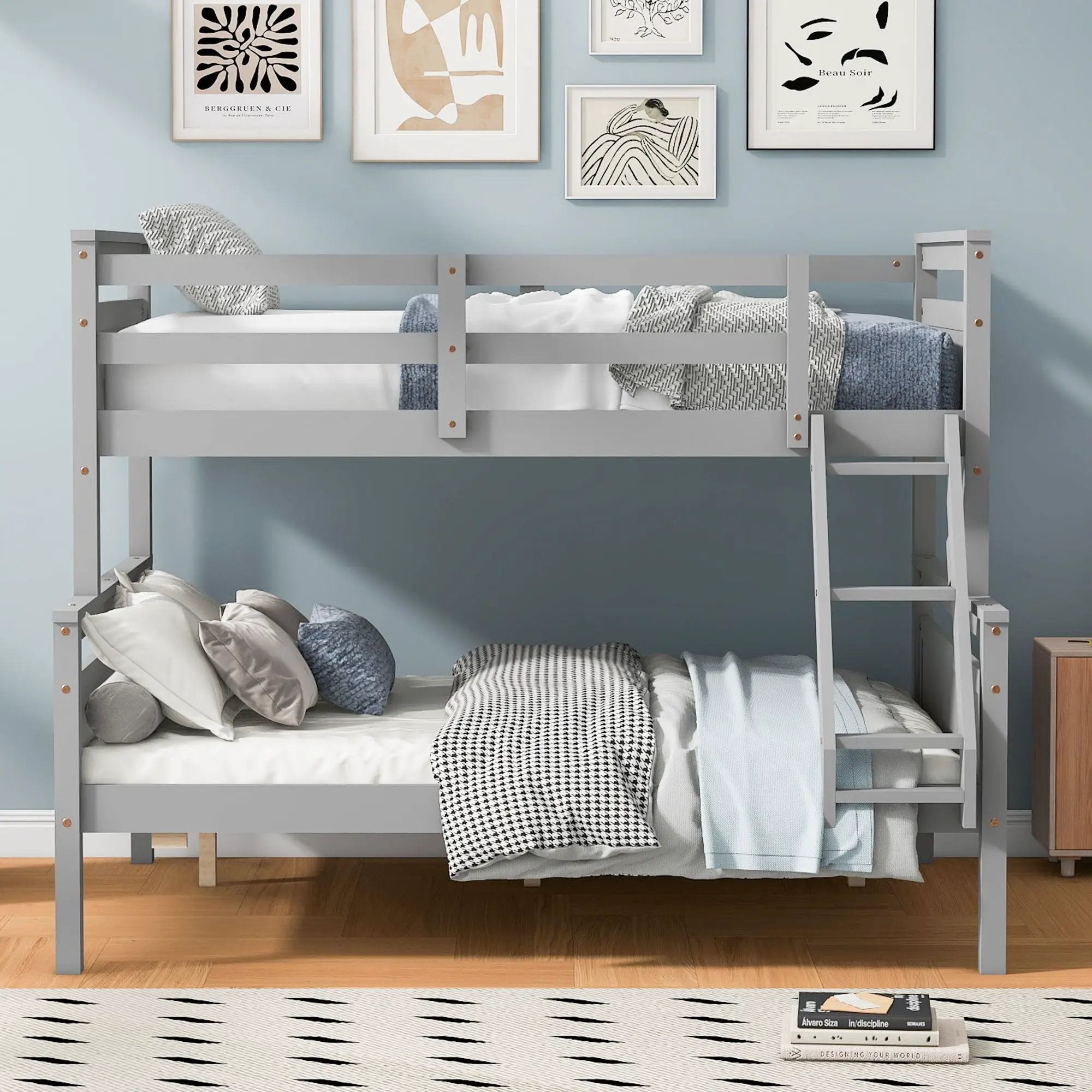Bunk Bed With Ladder And Safety Guardrail by HouseOfZazla