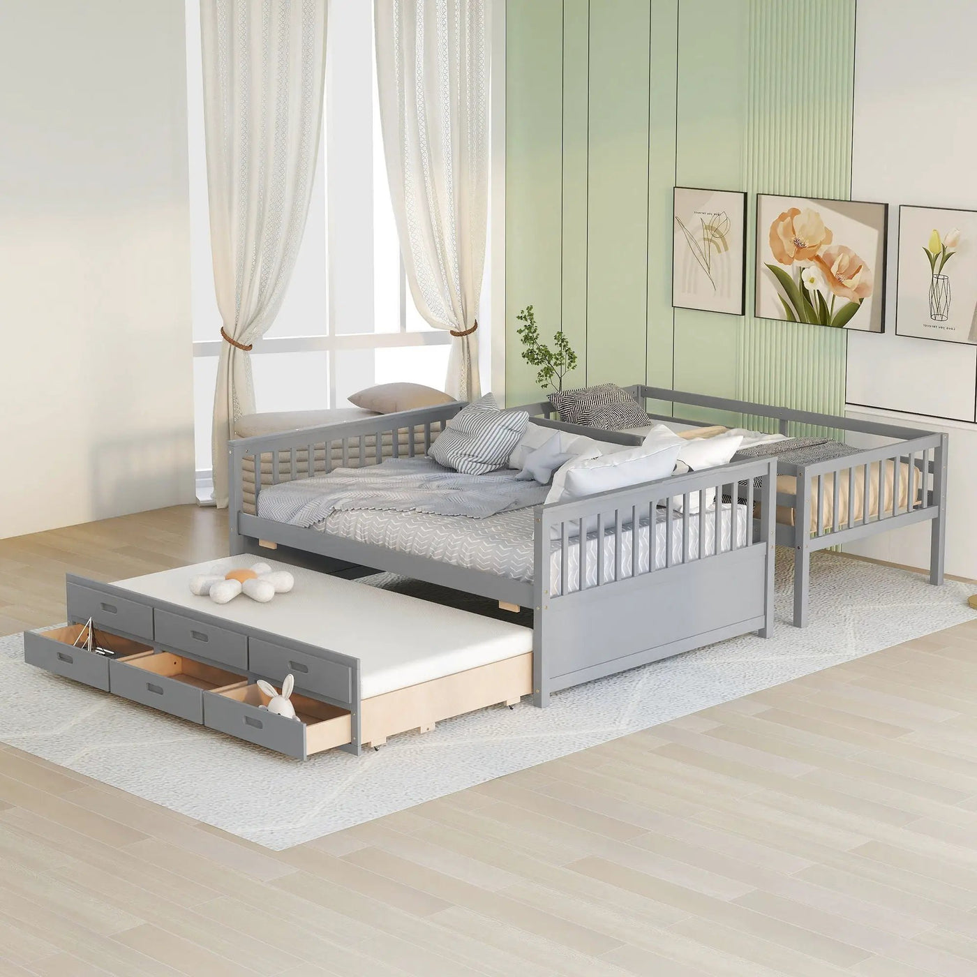 Bunk Bed With Twin Size Trundle And Drawers by Unique Piece Furniture
