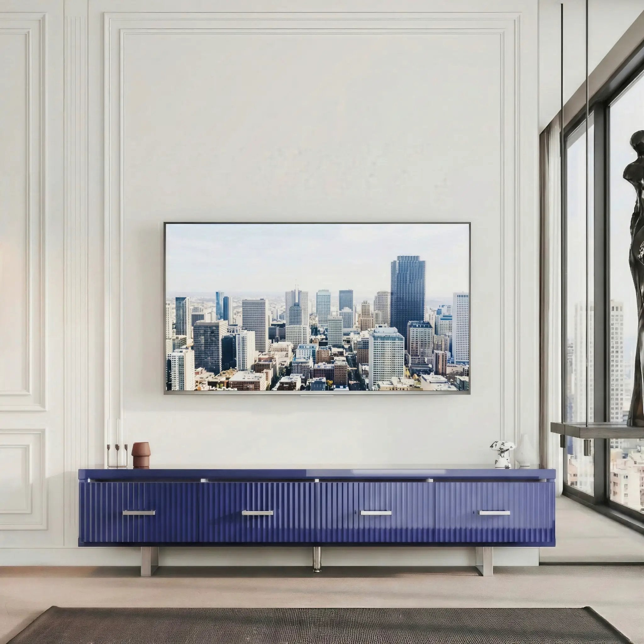 TV Stand With Slatted Drawers by Unique Piece Furniture
