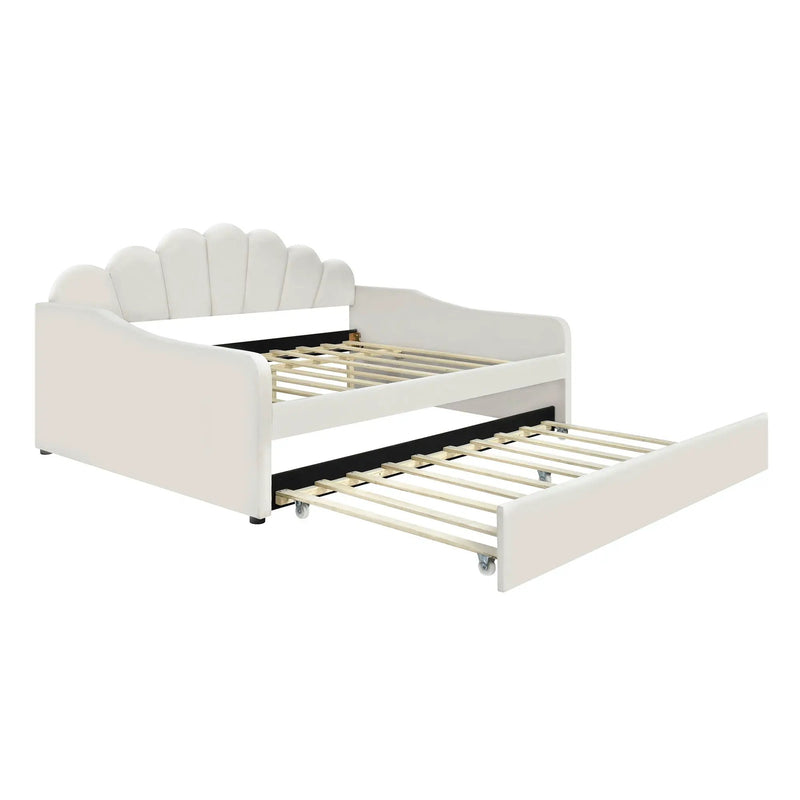 Upholstery Daybed Frame With Shell Shaped Backrest by HouseOfZazla