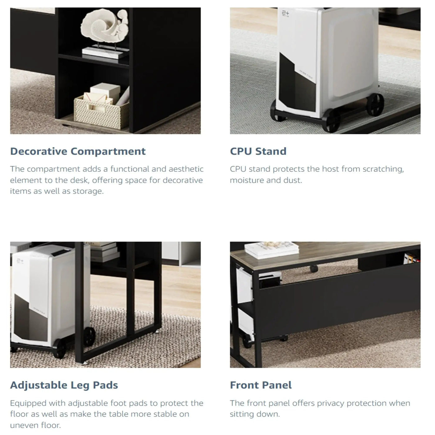 L-Shaped Executive Desk With Cabinet Storage by HouseOfZazla