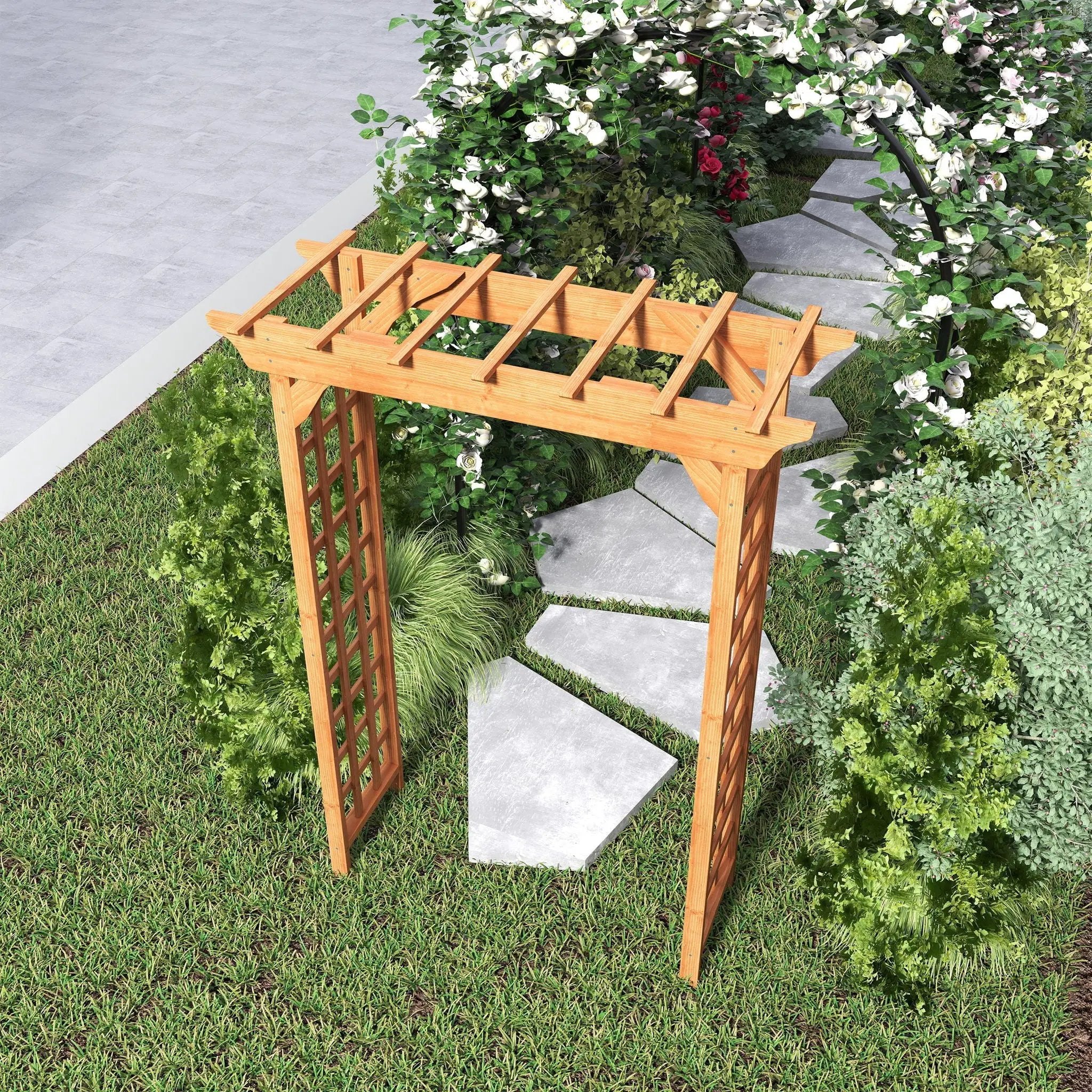 Arbor, Wedding Arch For Ceremony, Trellis For Plant Climbing, Christmas Decor Pergola For Garden Backyard - Yellow by HouseOfZazla