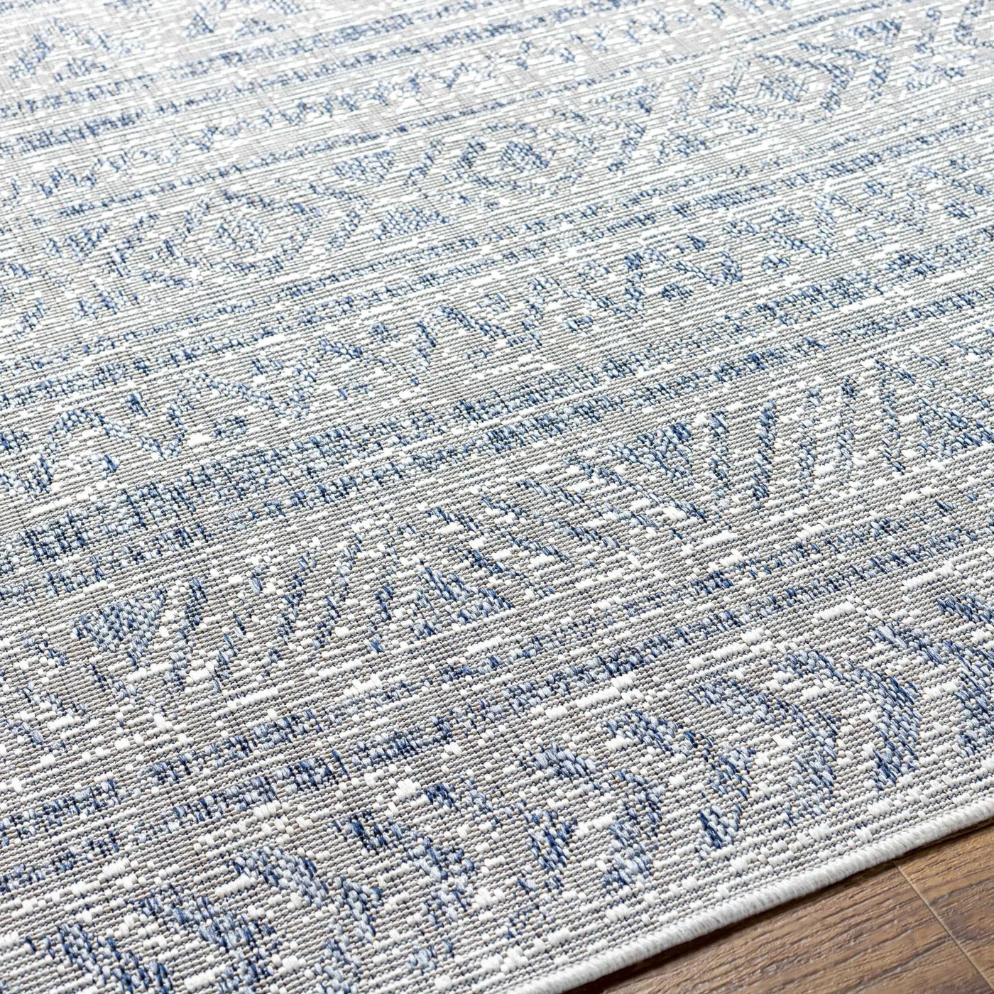 Novato Gray All Over Pattern Performance Outdoor Rug - Clearance by Boutique Rugs