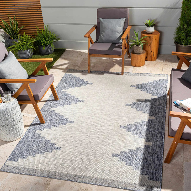 Djugun Blue Outdoor Rug - Clearance by Boutique Rugs