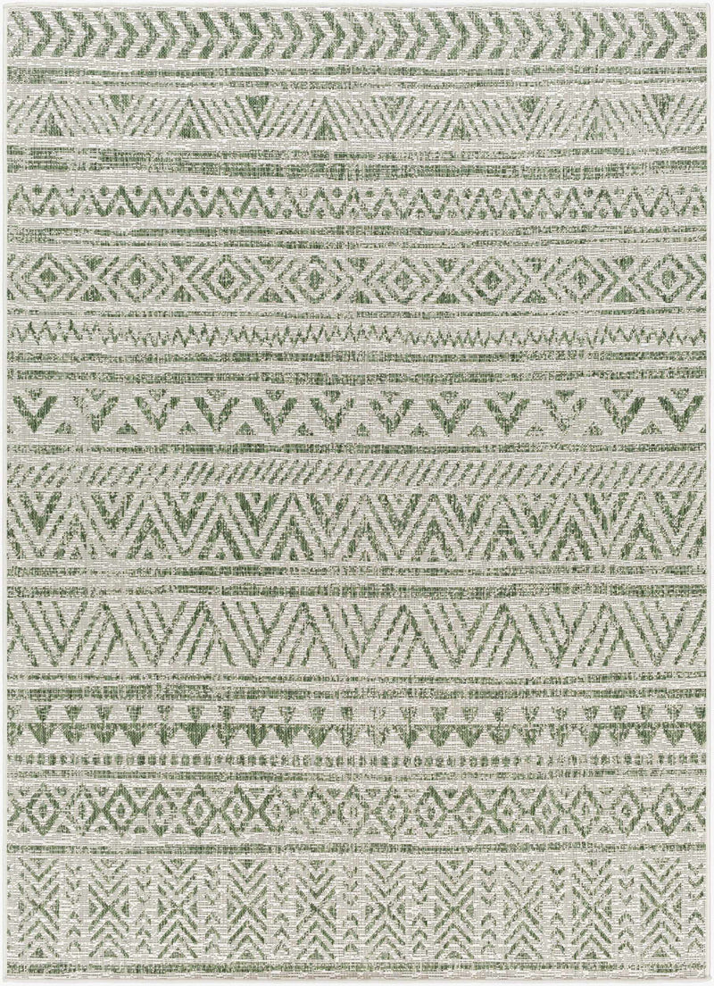 Novato Olive All Over Pattern Performance Outdoor Rug by Boutique Rugs