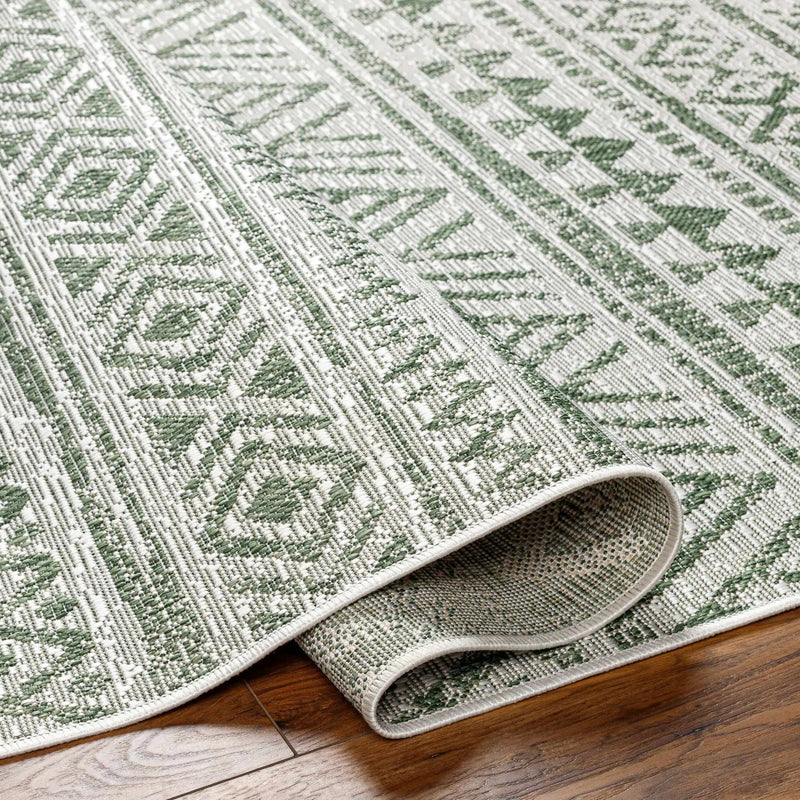 Novato Olive All Over Pattern Performance Outdoor Rug by Boutique Rugs