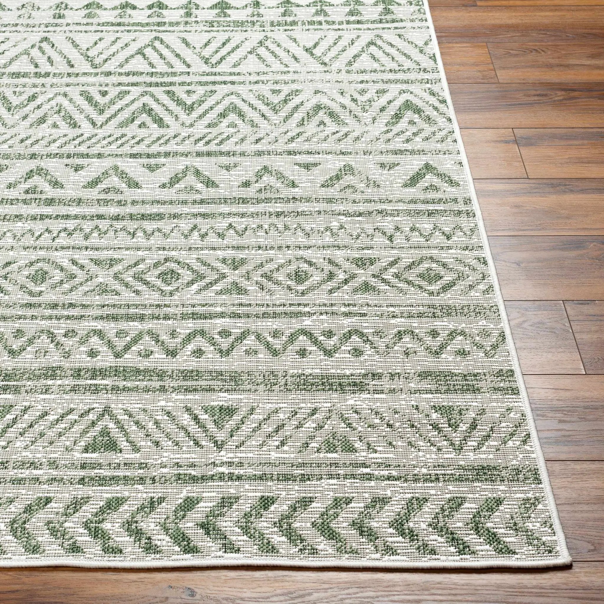 Novato Olive All Over Pattern Performance Outdoor Rug by Boutique Rugs