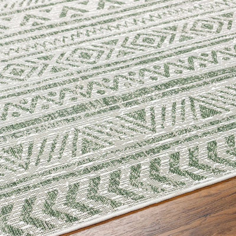 Novato Olive All Over Pattern Performance Outdoor Rug by Boutique Rugs