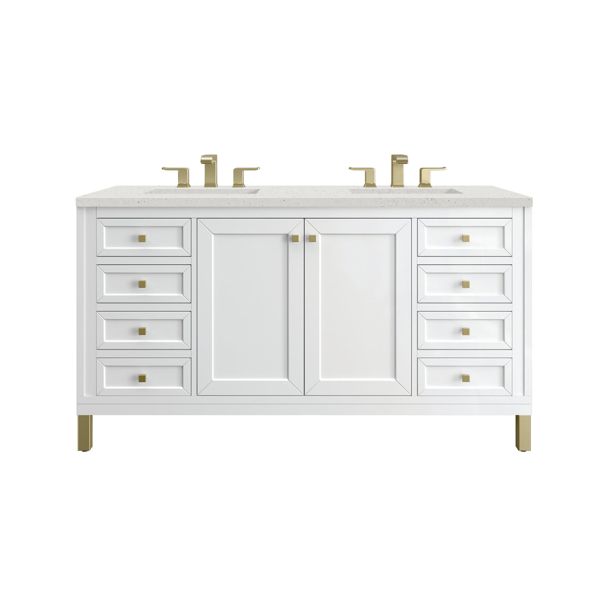 James Martin Chicago 60" Double Bathroom Vanity, Glossy White, view 36