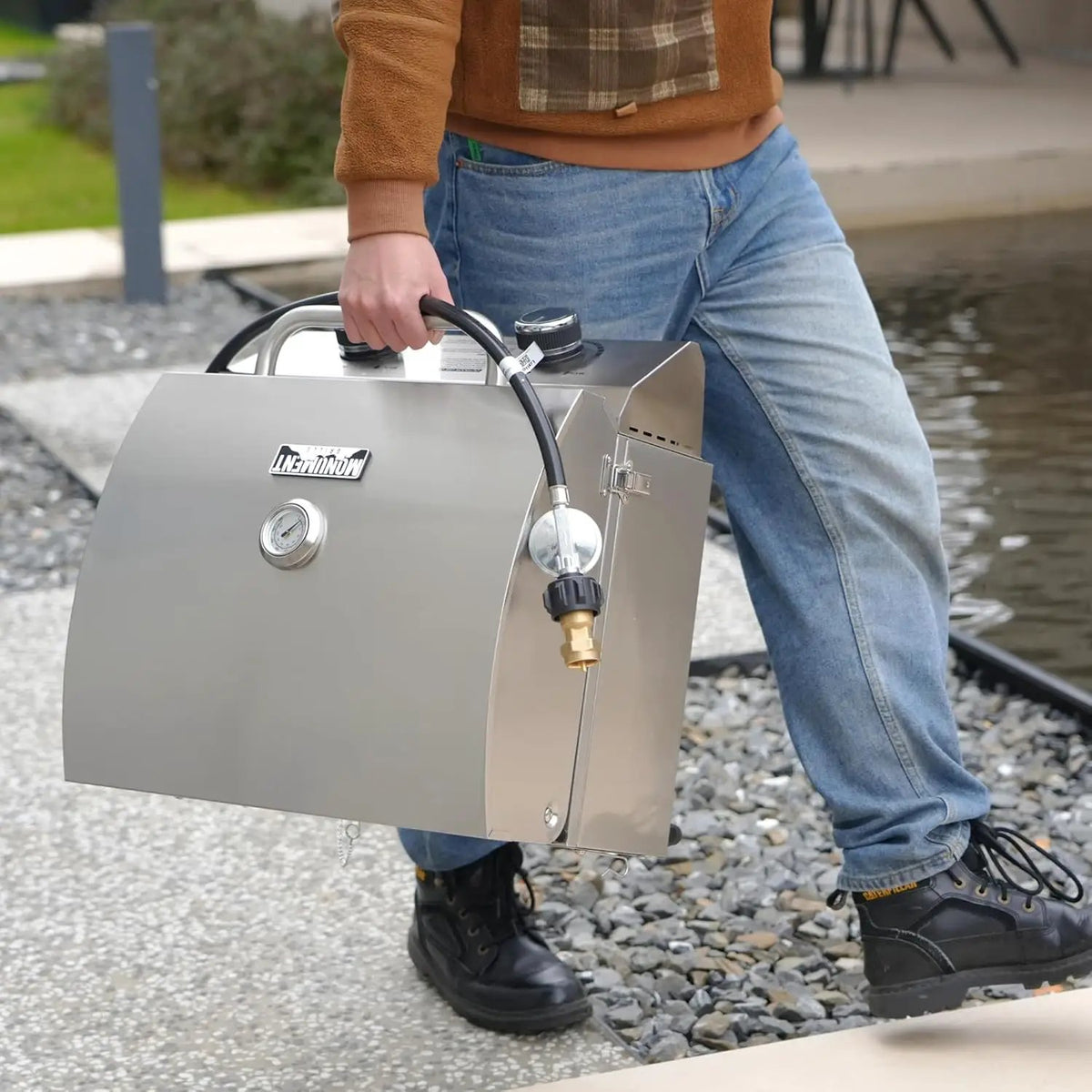 13742 | Stainless Tabletop Propane Gas Grill by Monument Grills