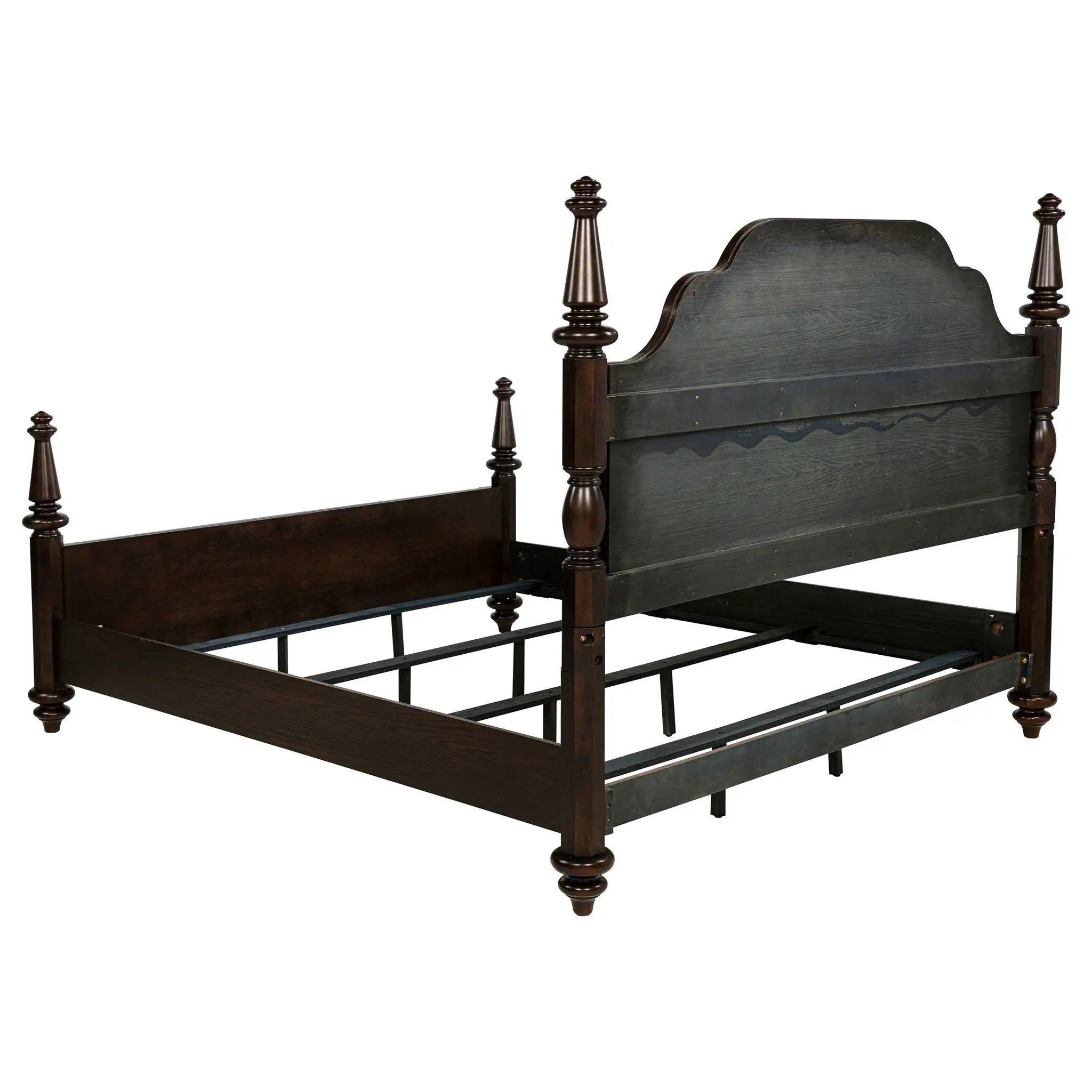 Andover 63-inch Four Poster Eastern King Bed Dark Oak by Unique Piece Furniture