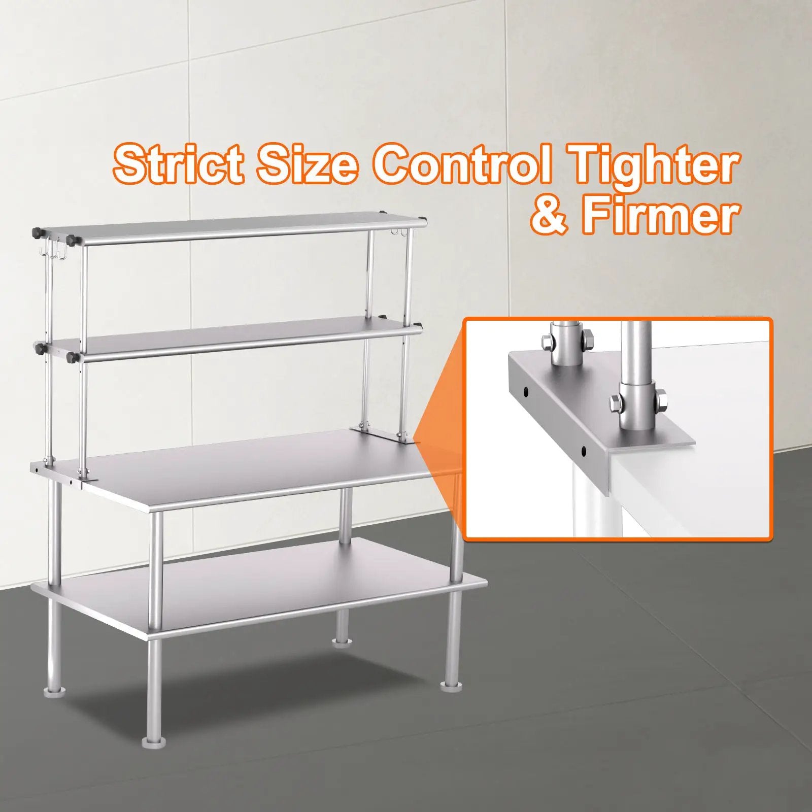 72 Inch Adjustable Stainless Steel Kitchen Rack by HouseOfZazla