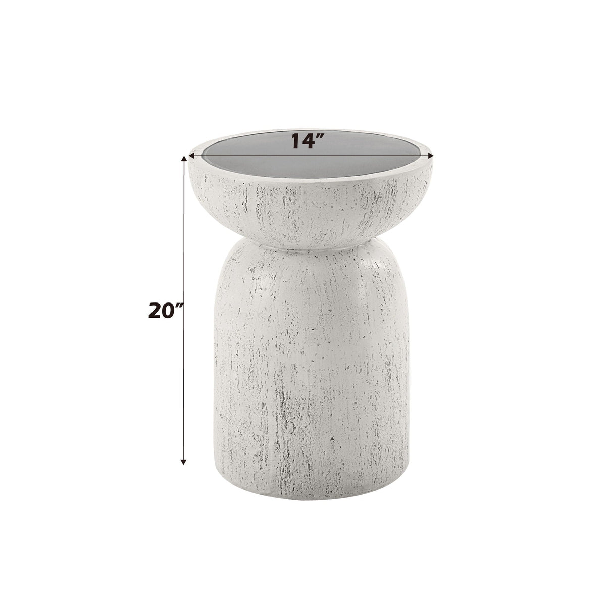 Dylana Natural Fiber Concrete Accent Table with Lightweight Design - Gray, photo 4 of 4
