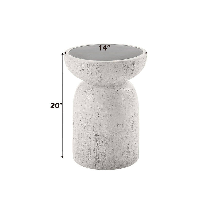 Dylana Natural Fiber Concrete Accent Table with Lightweight Design - Gray, photo 4 of 4