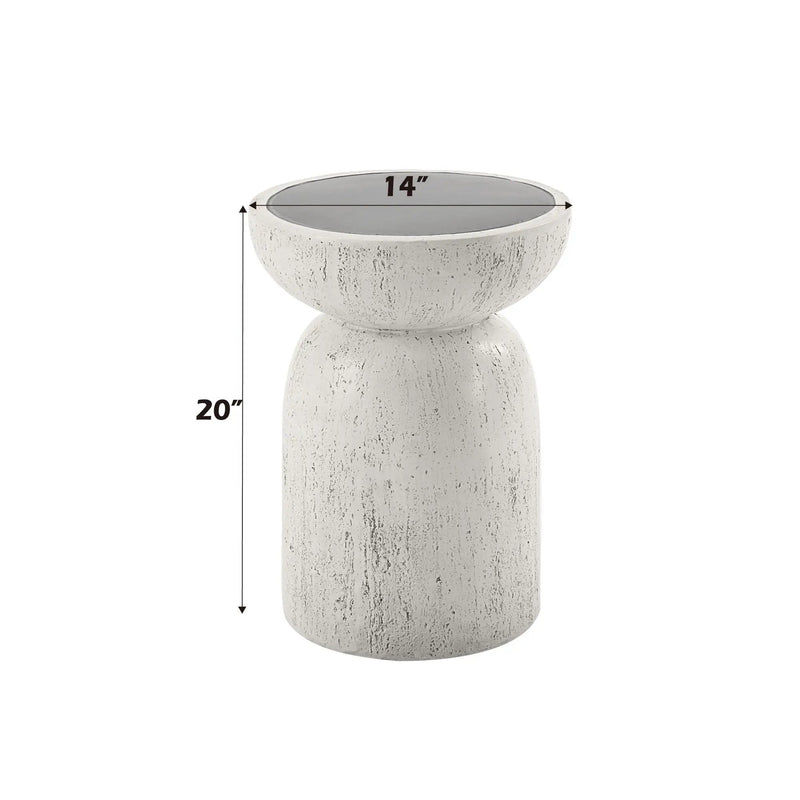 Dylana - Natural Fiber Concrete Accent Table - Gray by HouseOfZazla